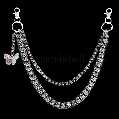 Акриловые бабочки многослойные цепочные ремни для джинсовых брюк&nbsp;HJEW-TAC0112