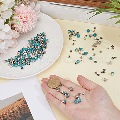 100 шт. латунь с синтетическими бирюзовыми заклепками&nbsp;KK-CL0001-01B