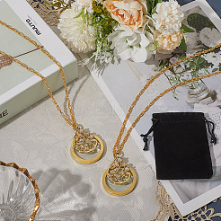 2 шт. ожерелье из сплава с цветком и стеклом с увеличительным стеклом для женщин&nbsp;MAGL-SP0001-01G