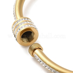 Браслеты-винты из нержавеющей стали 304 с кристаллами и стразами для женщин&nbsp;LS-BJEW-E099-01G