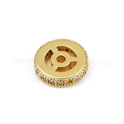 Стойка покрытие латунные прозрачные кубические циркониевые разделительные бусины&nbsp;KK-L236-07G