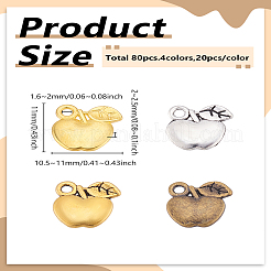 80 шт. 4 цвета подвески из сплава в тибетском стиле&nbsp;FIND-LP0003-12