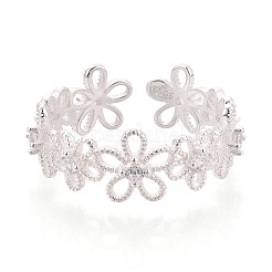 925 открытое кольцо-манжета из стерлингового серебра с микропаве из прозрачных кубических цирконий для женщин&nbsp;STER-N016-151S