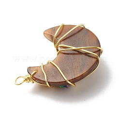 Подвески из медной проволоки с натуральным тигровым глазом&nbsp;PALLOY-JF01639-02