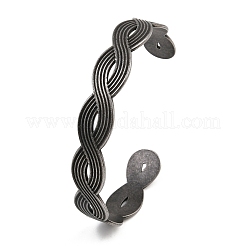 Браслеты-манжеты из хирургической нержавеющей стали 316 с волнообразным плетением&nbsp;BJEW-C125-02AS