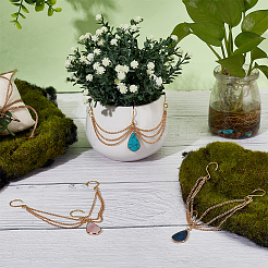 3 шт. подвеска-капля из натурального розового кварца&nbsp;HJEW-OC00099