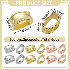 6 шт. пряжка для шарфа из сплава 3 цветов&nbsp;AJEW-AR0005-17