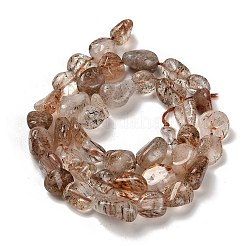 Нити бусин из рутилированного кварца из натурального черного золота&nbsp;LS-G-P497-01E-75