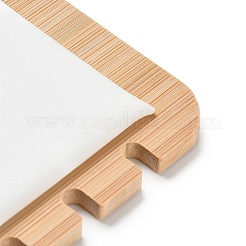 Подставка-органайзер для ожерелий L-образной формы из бамбука с одним отделением и ковриком из искусственной кожи.&nbsp;NDIS-F005-01A