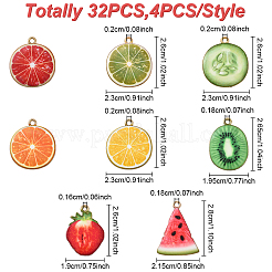 32шт 8 стиля подвески из легкого золотого сплава с эмалью&nbsp;ENAM-YW0005-48