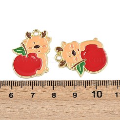 Подвески из сплава и эмали с изображением рождественских оленей&nbsp;LS-ENAM-D304-01E-G