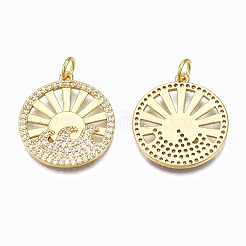 Латунные микропаве прозрачные подвески с фианитом&nbsp;X-ZIRC-N039-125-NF