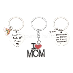 1 шт. подарок на день матери 201 нержавеющая сталь плоский круглый/ромб/прямоугольник со словами брелки KEYC-FS0001-10