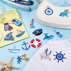 16 шт. 16 стиля парусной серии вышитые нитками/пришитые нашивки&nbsp;PATC-PH0001-48