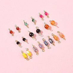 20 шт. 10-х цветные граненые подвески-соединители из натурального агата&nbsp;KK-FS0001-92