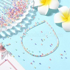 120 г 10 цвета прозрачные стеклянные бусины с радужным покрытием и круглым отверстием&nbsp;SEED-CJ0001-27