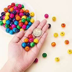 Круглые деревянные бусины&nbsp;WOOD-PH0008-02-WH