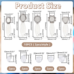 10 шт. 5 стилета для закладки в тибетском стиле с кабошонами&nbsp;AJEW-HY0002-02