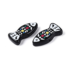 Печатные непрозрачные бусины из смолы&nbsp;RESI-N043-22A