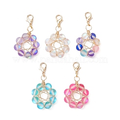 Подвеска из искусственного лунного камня в форме звезды&nbsp;HJEW-JM03027