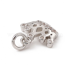 Подвески в виде короны из латуни с микропаве из прозрачного кубического циркония&nbsp;ZIRC-F132-64P