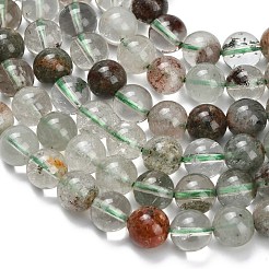 Натуральный зеленый lodolite кварц бисер пряди&nbsp;G-L642-B06-8mm