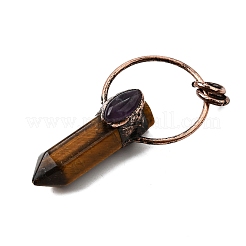 Большие подвески с граненой заостренной пулей и натуральным тигровым глазом&nbsp;G-Q350-05C