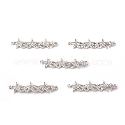 Шармы-соединители из латуни с микропаве из прозрачного кубического циркония&nbsp;KK-E068-VB074