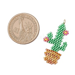Подвески в виде кактусов из стеклянных бус&nbsp;PALLOY-MZ00898-03
