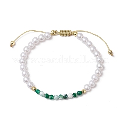 Регулируемые плетеные браслеты из бисера из натурального агата&nbsp;BJEW-JB11669-02