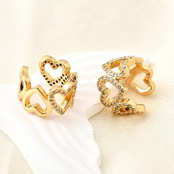 Латунные серьги-манжеты из прозрачного кубического циркония&nbsp;EJEW-F370-31G