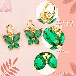 16 шт. подвески из латуни с инкрустацией из кубического циркония в двухцветной стойке&nbsp;KK-DC0001-82