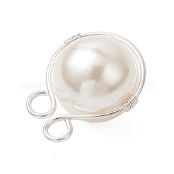 Подвески из медной проволоки с ракушками и жемчугом&nbsp;PALLOY-JF03607-02