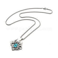 Череп из сплава с пластиковым ожерельем с подвеской в виде глаза дракона&nbsp;NJEW-B084-01A