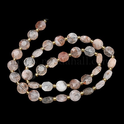 Нити бусин из рутилированного кварца из натурального черного золота&nbsp;G-C116-A182-02-1