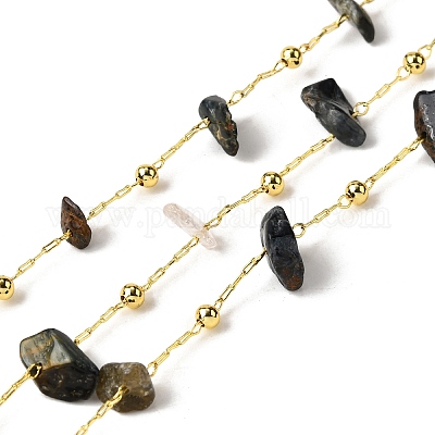 Цепочки из бисера ручной работы из натурального рутилового кварца CHC-F020-09G-18-1