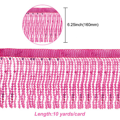 10 ярд полиэфирной кружевной ленты с кисточками&nbsp;DIY-WH0430-569B-1