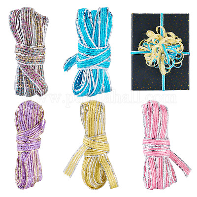 5шт. 5-х цветная блестящая джутовая лента&nbsp;OCOR-TA0002-53-1