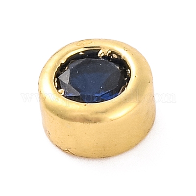 Покрытие стойки плоские круглые латунные кабошоны из микропаве из кубического циркония KK-F874-03G-02-1