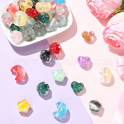 12 шт. 4 вида прозрачных смоляных бусин&nbsp;RESI-YW0005-79-1