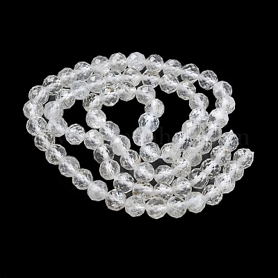 Бусины из натурального белого топаза&nbsp;G-L651-C15-5mm-1