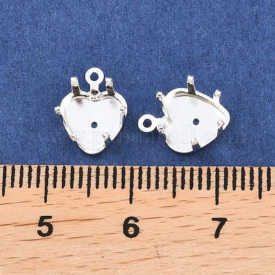 Оправа в форме сердца из латуни с пришивными зубцами&nbsp;KK-C163-14A-S-1