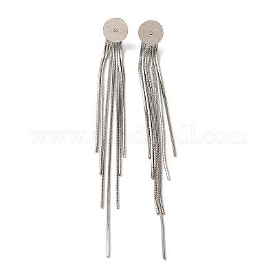 Фурнитура для сережек-гвоздиков в виде змеиной цепочки из латуни с кисточками KK-G510-20P-1