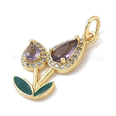 Латунные микро проложить кубического циркония подвески KK-K368-61G-1