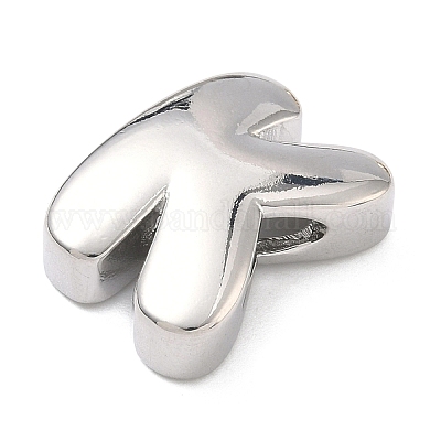 Латунные бусины с инициалами&nbsp;KK-B167-27P-01K-1