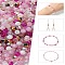 Mixed Styles Glass Beads, Faceted, Round, Pink, 4x4mm,Hole:0.70mm, about 500pcs/set