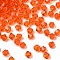 Transparent Glass Beads, Bicone, Faceted, Orange Red, 4x3.5mm, Hole: 0.8mm, about 720pcs/bag