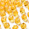 Transparent Acrylic Beads, Faceted, Polygon, Orange, 8x10x9mm, Hole: 1.6mm