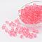 Transparent Acrylic Beads, Faceted, Round, Pink, 8mm, Hole: 1.5~2mm, about 1800pcs/500g