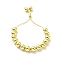 Rack Plating Brass Round Bead Slider Bracelets for Women, Long-Lasting Plated, Nickel Free & Lead Free, Real 18K Gold Plated, 0.1cm, Inner Diameter: 1-1/8~2-3/4 inch(3~7cm)